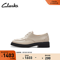 Clarks其乐老钱系列女鞋24优雅英伦德比鞋单鞋淑女复古皮鞋 白色 261768094 35.5