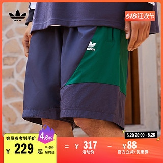 adidas 阿迪达斯 官方三叶草男装夏季舒适运动短裤HH9442 黑色/黑色 M