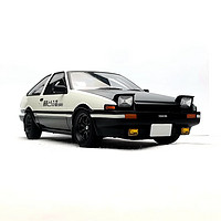 中精質造 AE86頭文字D合金模型車 藤原豆腐店模型車回力玩具車仿真汽車模型 AE86黑蓋碳纖紋原廠正版