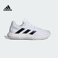 adidas 阿迪達斯 網球鞋專業男士運動鞋透氣耐磨男鞋羽毛球鞋ID1496 白色 44.5