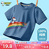 SNOOPY 史努比 兒童短袖夏裝男童純棉寶寶半袖t恤中小童夏季薄款嬰兒上衣 AP1669E藍 130cm