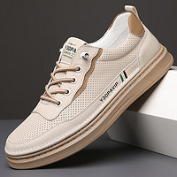 老人頭（LAORENTOU）溫州高品質新款夏季小白鞋透氣時尚潮流男鞋