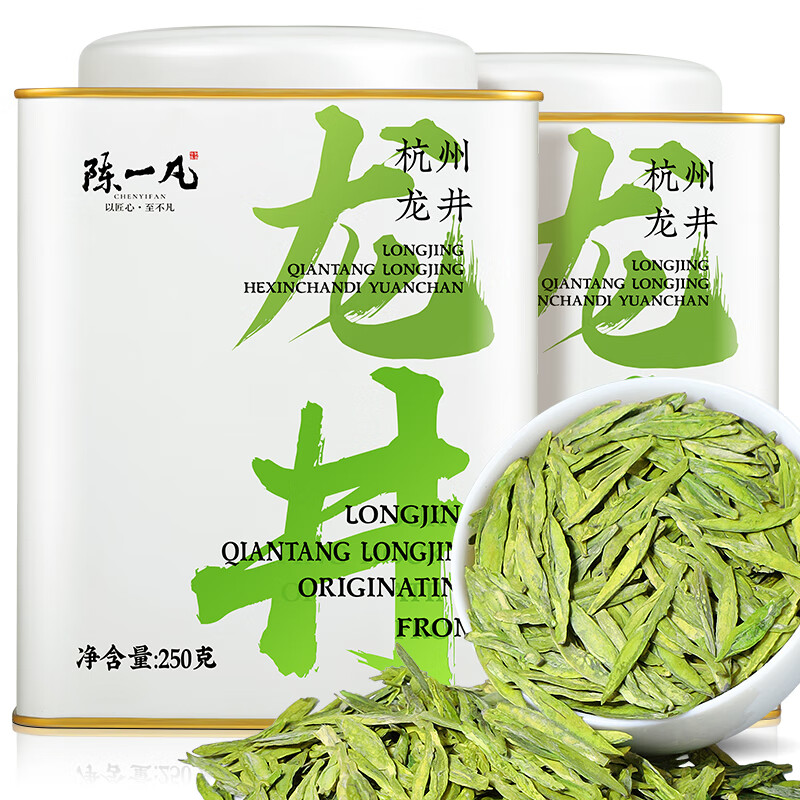 陈一凡龙井茶 茶叶新茶 明前一级绿茶豆香型杭州钱塘龙井罐装250g