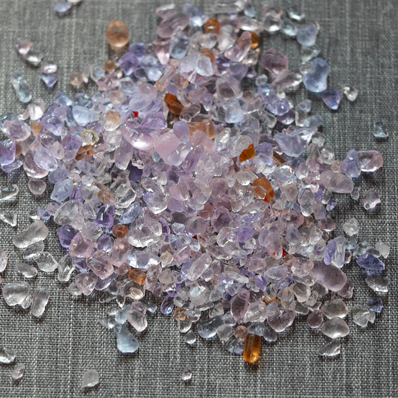 月光水母鱼缸造景水晶玻璃砂水晶石头底砂鱼缸水族箱造景装饰 水晶粉(5-10mm)