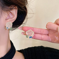 KOSE 高絲 森系文藝花朵耳釘女小眾設計氣質感精致耳環小香風復古耳飾