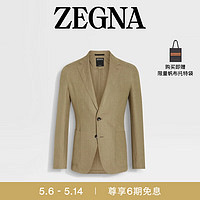 杰尼亚（Zegna）夏季橄榄绿 Oasi Lino 衬衫夹克773530A7-1DJSS0-44