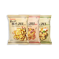 樂天 韓國進口樂天蒜香烤面包片酥性餅干烤饃片非油炸膨化食品