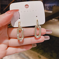 Trendolla s925銀針韓國東大門感氣質鉆耳環女時尚個風耳墜耳飾品