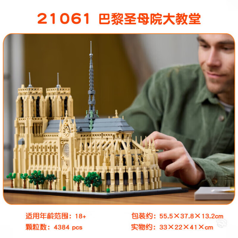 乐高（LEGO）建筑系列21061巴黎圣母院儿童积木拼装玩具 6月21061巴黎圣母院