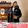 FILA 斐樂 官方羽絨服情侶款冬季寬松休閑運動連帽印花保暖外套