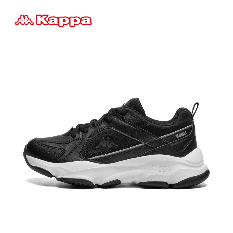 卡帕（Kappa）黑色运动老爹鞋子女鞋厚底增高鞋 01CJ黑色 35