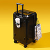 CECE 全新多功能結實耐用行李箱密碼旅行箱超大容量拉桿箱男女 經典黑 22寸