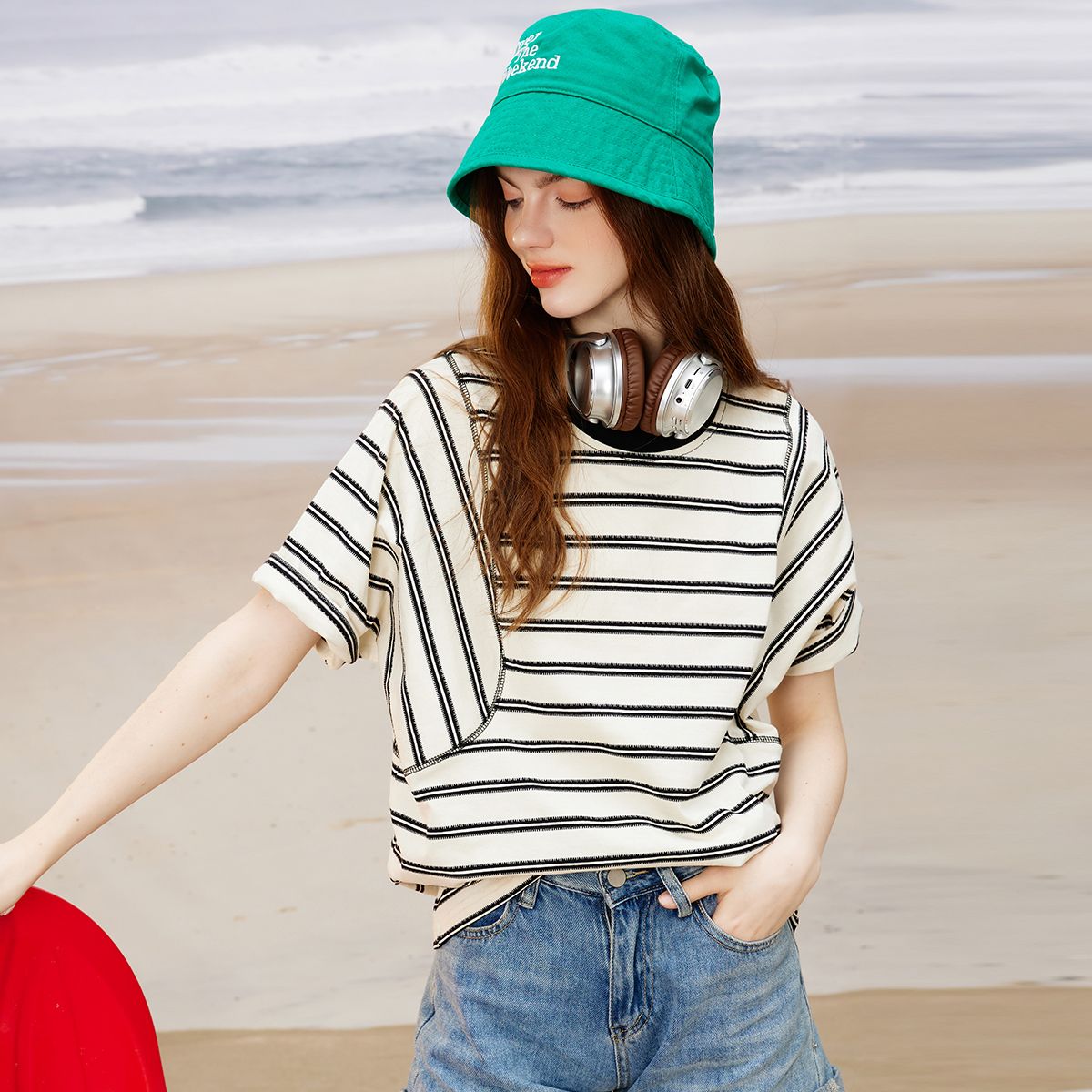 A02 条纹短袖T恤夏季宽松2024设计独特好看减龄上衣