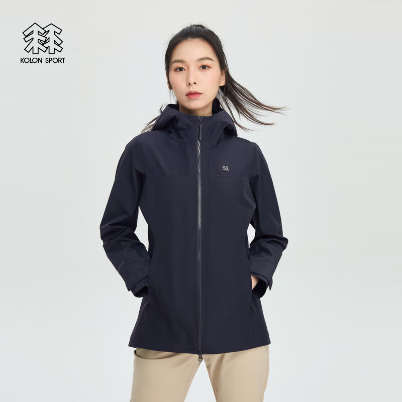 KOLON SPORT/可隆女子户外GORE-TEX C-KNIT戈尔冲锋衣夹克外套 黑色BK