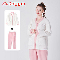 百億補貼：Kappa 卡帕 睡衣女冬新款暖膚絨加厚保暖開衫時尚可外穿家居服套裝