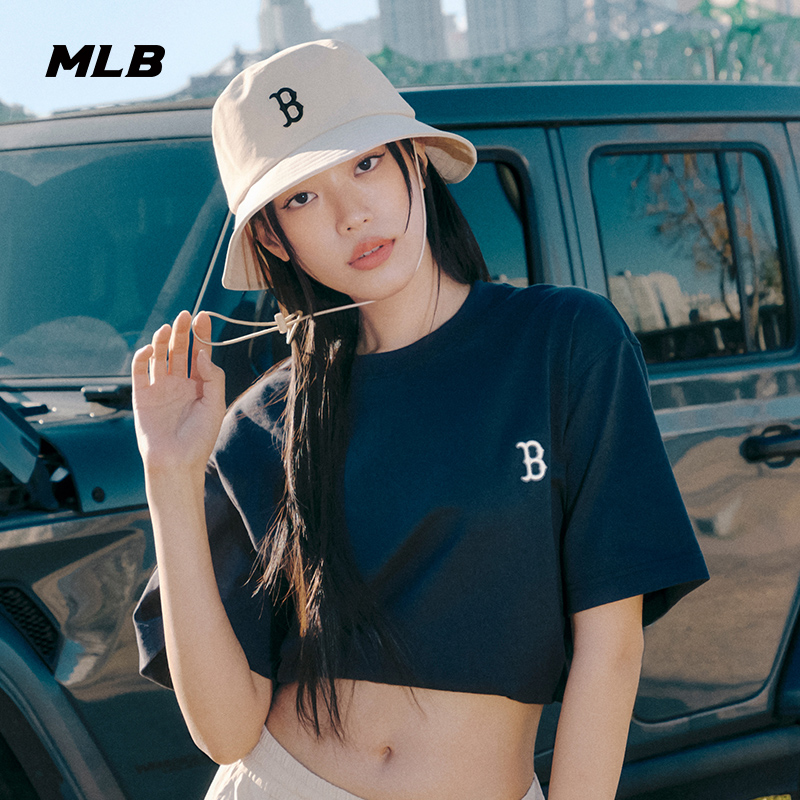 MLB 男女休闲T恤圆领纯棉短袖简约百搭24夏季TSB11