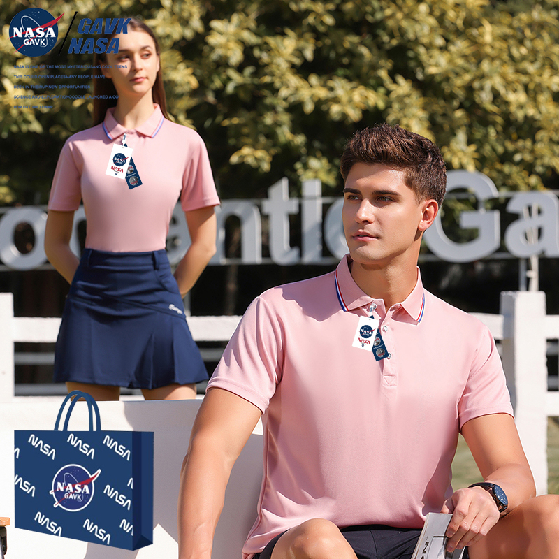 NASA GAVK夏季潮牌POLO杉男女同款百搭潮流运动上衣