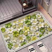 Lesign 樂宅 清新小雛菊浴室地墊3D立體家用防滑墊衛生間硅藻泥速干軟吸水腳墊