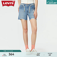 Levi's李维斯24春季女士破洞牛仔短裤修身百搭个性时尚潮流 蓝色 28