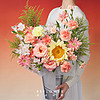 花点时间 情人节520玫瑰鲜花花束礼物实用送女友老婆插花真花-众和 香槟色设计款花束 5月19日-21日期间收花