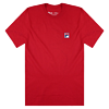FILA 斐樂 男女同款短袖T恤 套頭圓領上衣小標志式日常休閑 紅色MN81A003-RED-S
