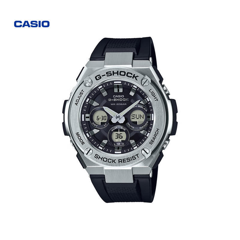 卡西欧casioCASIO海外GST-S100G太阳能运动手表男士 G-SHOCK GST-S310-1ADR