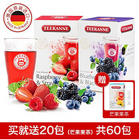 Teekanne德国水果茶组合套装茶饮 花果茶 独立包装袋泡茶 冷泡茶叶包 草莓+蓝莓 100g 2盒