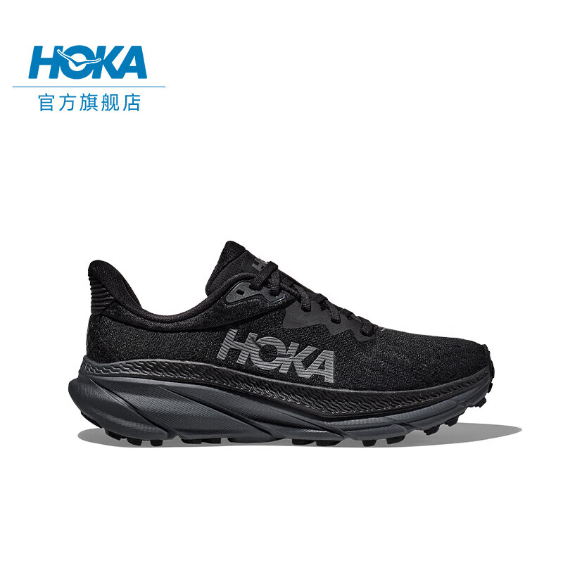 HOKA ONE ONE男女款夏季挑战者7全地形款跑鞋CHALLENGER 7轻盈透气缓震 黑色/黑色-男 43