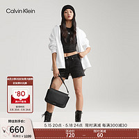 Calvin Klein【520】女包时尚通勤字母印花ck翻盖单肩斜挎信封包40W0766