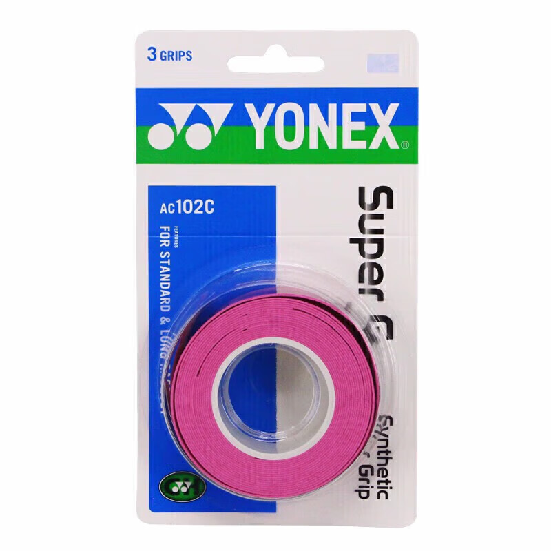 YONEX尤尼克斯羽毛球手胶运动吸汗带握把胶AC-102C-026粉色三条装