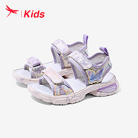 红蜻蜓儿童24夏季新款童鞋女童时尚休闲中大童沙滩凉鞋 紫色 34码