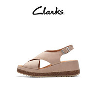 Clarks 其樂 女鞋24新款夏季舒適沙灘厚底輕彈緩震羅馬涼鞋