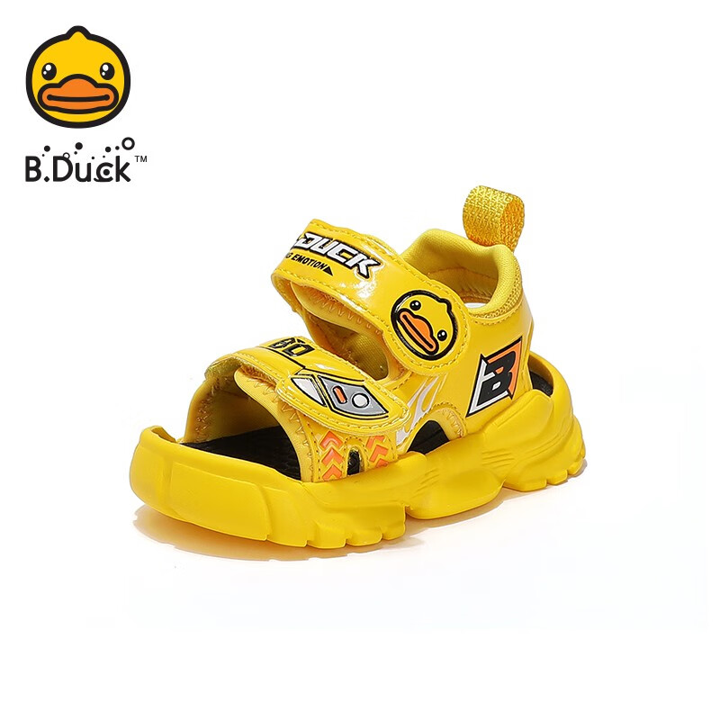 B.Duck小黄鸭童鞋男童凉鞋夏季防滑透气沙滩凉鞋 268黄色 20码 脚长11.7-12.2cm