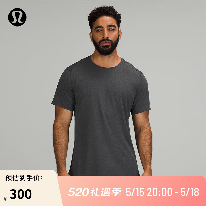 lululemon 丨Fast and Free 男士运动短袖 T 恤 LM3CQ7S 杂色石墨灰 S/6