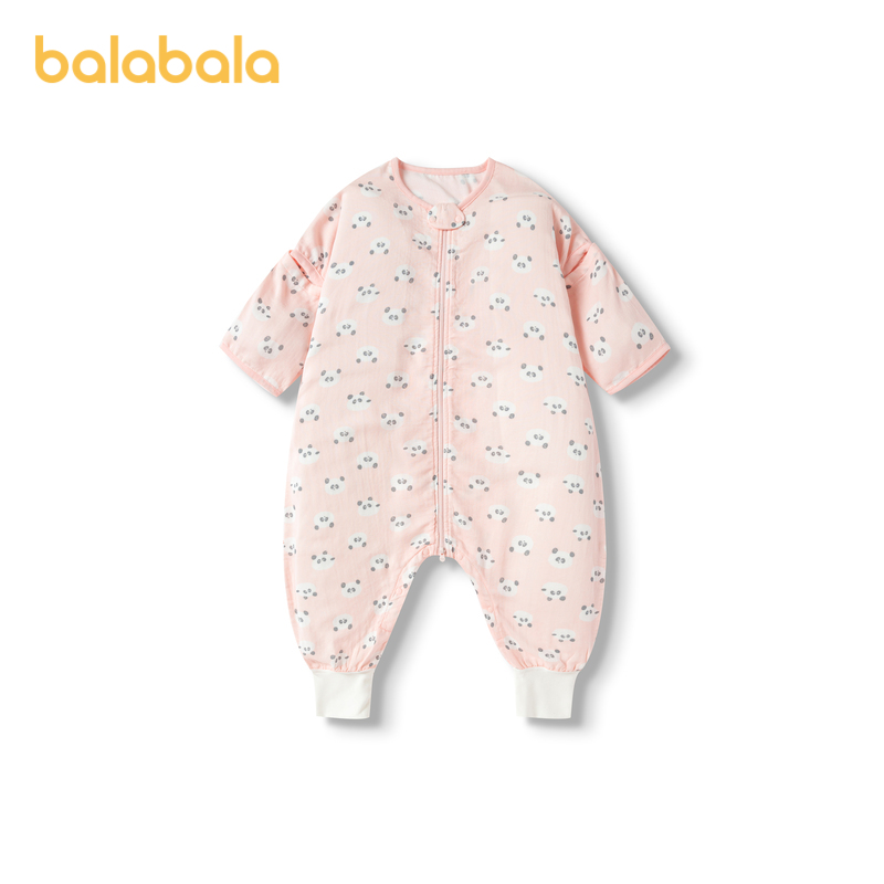 巴拉巴拉婴儿睡袋宝宝防踢被夏季新生儿抗菌亲肤舒适可爱印花萌趣