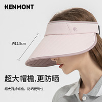 88VIP：KENMONT 卡蒙 戶外跑步輕量運動鏡空頂帽女大頭圍可折疊防曬太陽帽
