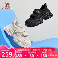 骆驼（CAMEL）老爹鞋女网面魔术贴增高厚底运动休闲鞋 L24S504110 米色 35 