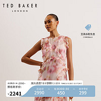 Ted Baker2024春夏女士无袖花边印花长款连衣裙274185A 浅粉色 1