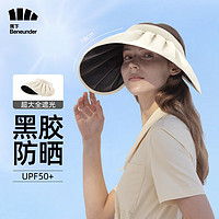 Beneunder 蕉下 遮陽帽女貝殼帽空頂帽防曬帽夏季防紫外線紜際系列 淺米色