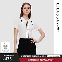 歌力思（ELLASSAY）2024春夏新款设计感修身显瘦单排扣针织衫女EWD35101600