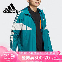 adidas 阿迪達斯 NEO男裝運動服寬松休閑防風衣梭織外套HM7431 A/M