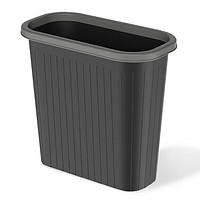 本迪 11L压圈垃圾桶塑料垃圾篓家用厨房卫生间办公加厚纸篓黑色窄缝