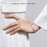 Daniel Wellington dw戒指時尚玫瑰金戒指小眾設計陶瓷櫻花銀色