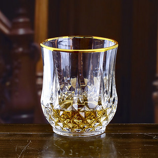 Glass 高斯 威士忌酒杯水晶玻璃威士忌酒杯洋酒杯果汁杯啤酒杯水杯 钻石矮杯金口