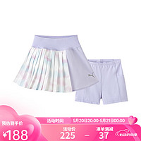 彪马（PUMA）女童短裙中大童夏季百褶短裙吸湿弹力舒适时尚 粉紫70001 130cm