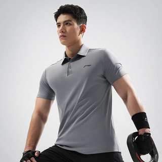 LI-NING 李宁 短袖POLO衫男士2024款健身系列排湿速干夏季运动服