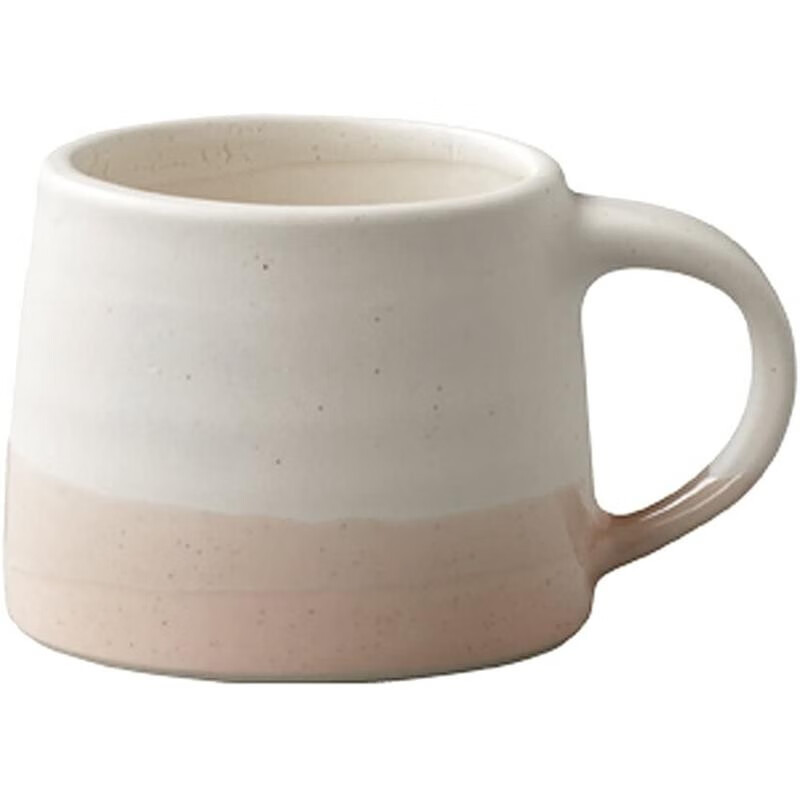 KINTO 日本进口陶瓷马克杯 手冲咖啡杯 复古杯 送礼杯子 耐热 简约时尚 白色×粉色米色 110ml