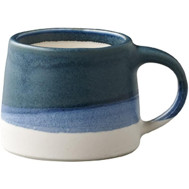 KINTO 日本进口陶瓷马克杯 手冲咖啡杯 复古杯 送礼杯子 耐热 简约时尚 藏青色×白色 110ml