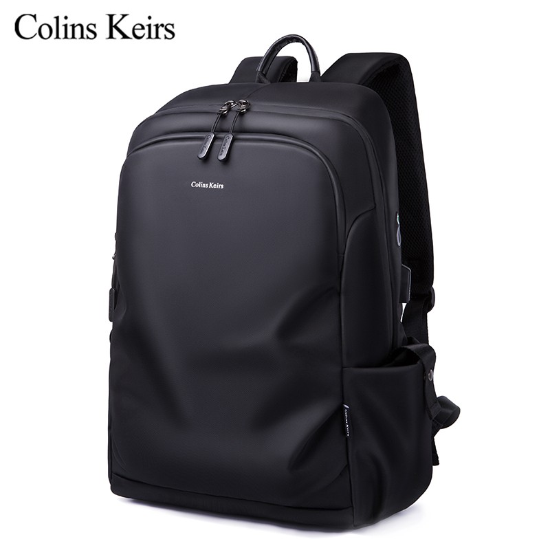 Colins Keirs双肩包男背包商务包旅行背包大容量出差电脑包大书包 黑色