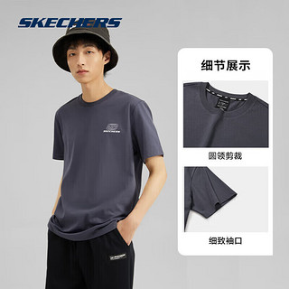 SKECHERS 斯凯奇 丨Skechers夏季男女情侣同款缤纷休闲系列透气半袖针织短袖T恤